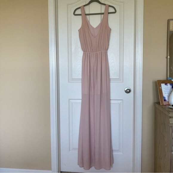 Show Me Your Mumu Kendall Maxi Dress Dusty Blush Crisp Medium - Picture 2 of 11
